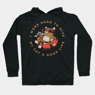 I Work Hard to Give my Cat a Good Life Hoodie